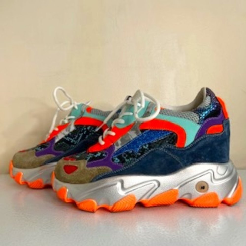 Anthony Wang Dragon Fruit-03 Multicolored Platform Lace Up Sneakers